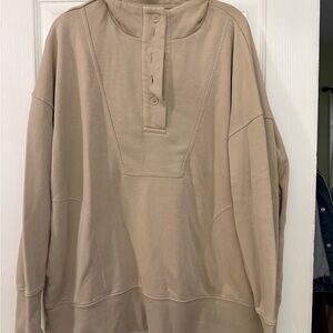 Time and Tru Tan Hoodie Sweatshirt